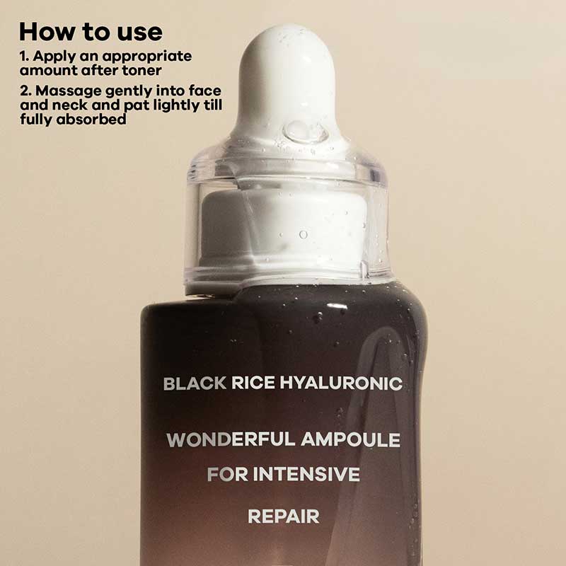private label black rice face serum